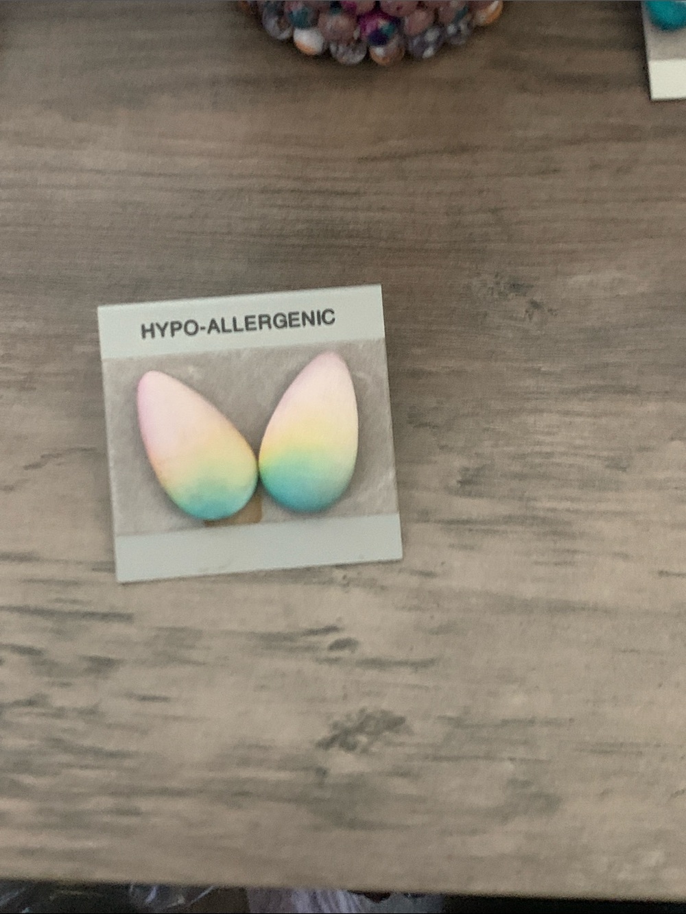 Pastel Rainbow Teardrop Satin Hypo-Allergenic Earrings
